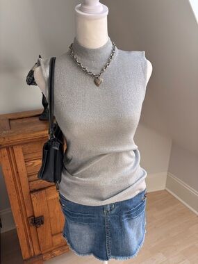 R.P. Knitting Metallic Mock Neck Tank ✨